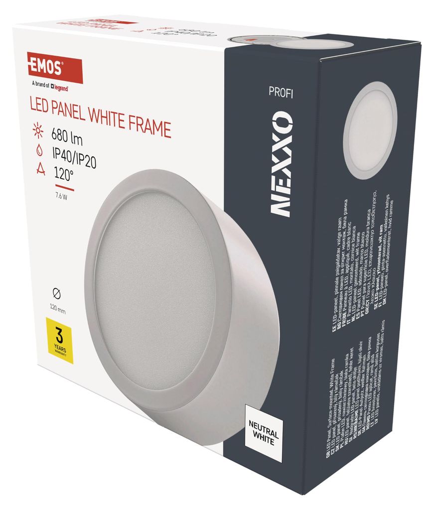 EMOS LED, lámpara de techo empotrable, circular, blanca, Imagen del producto 