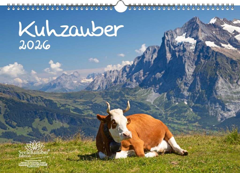 Kuhzauber DIN A3 Kalender für 2026 Kühe Rind Kalb - Seelenzauber