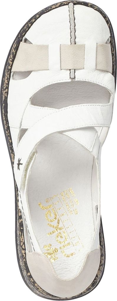 Rieker Damen Ballerina Halbschuh Leder 46367, Größe:42 EU, Farbe:Weiß