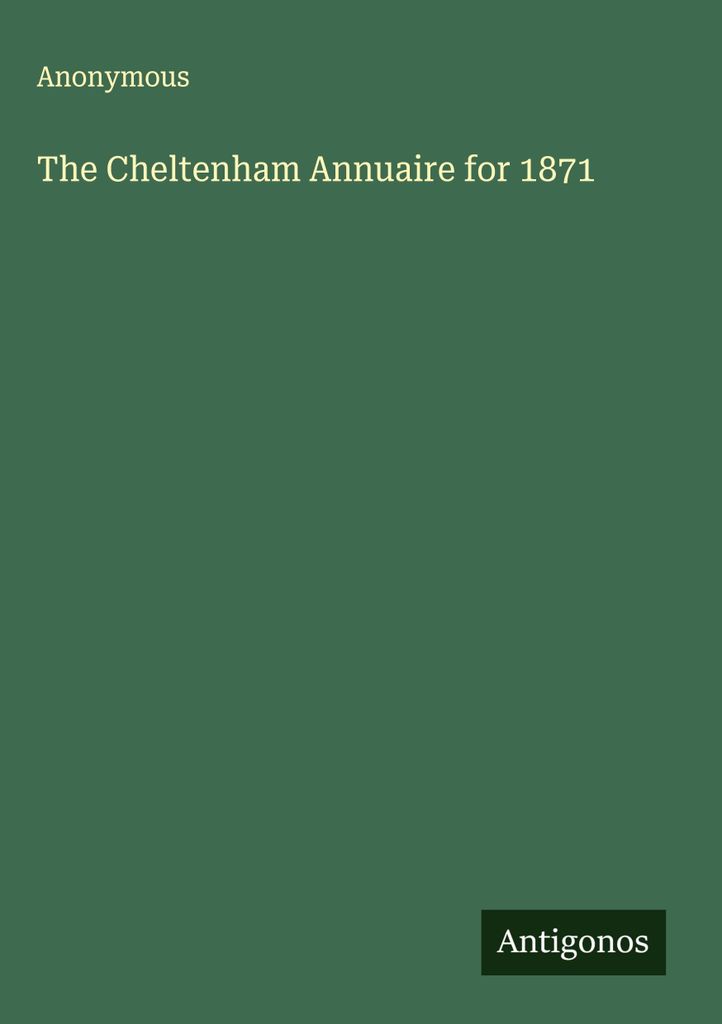 Das Cheltenham Annuaire für 1871