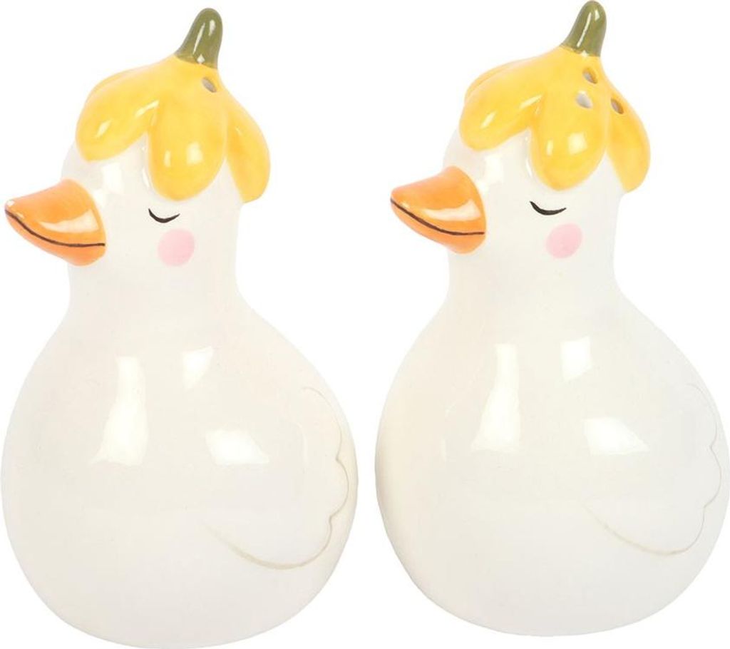 Something Different - Gänseblümchen und Ente-Salz- und Pfefferstreuer, Keramik SD10813 (Einheitsgröße) (Weiß)