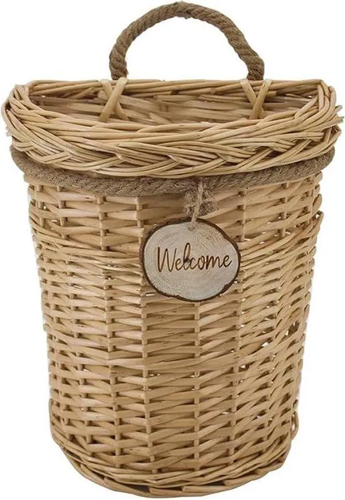 Panier en osier tissé à la main pour décoration murale maison et jardin
