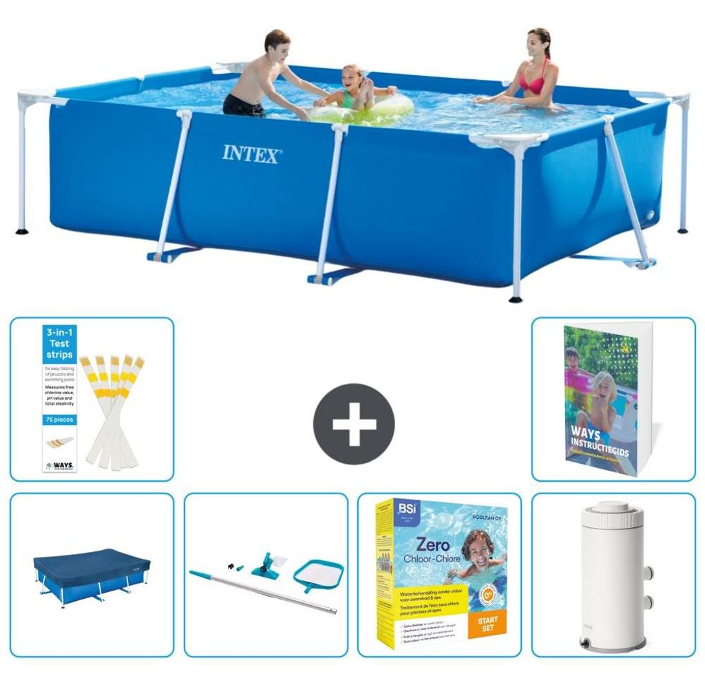 Rechteckiger Frame Pool - 300x200x75 cm - 7-teilig S91
