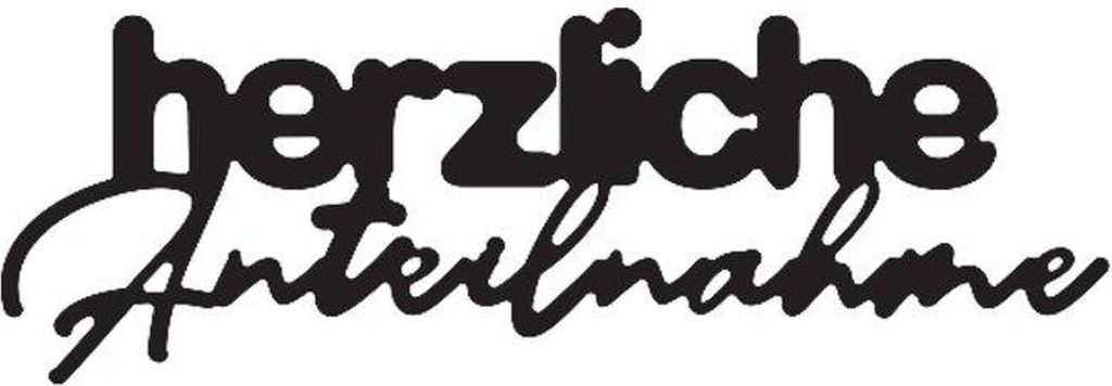 Mundart Stempel | Stanzschablone Deutsche Text "herzliche Anteilnahme"