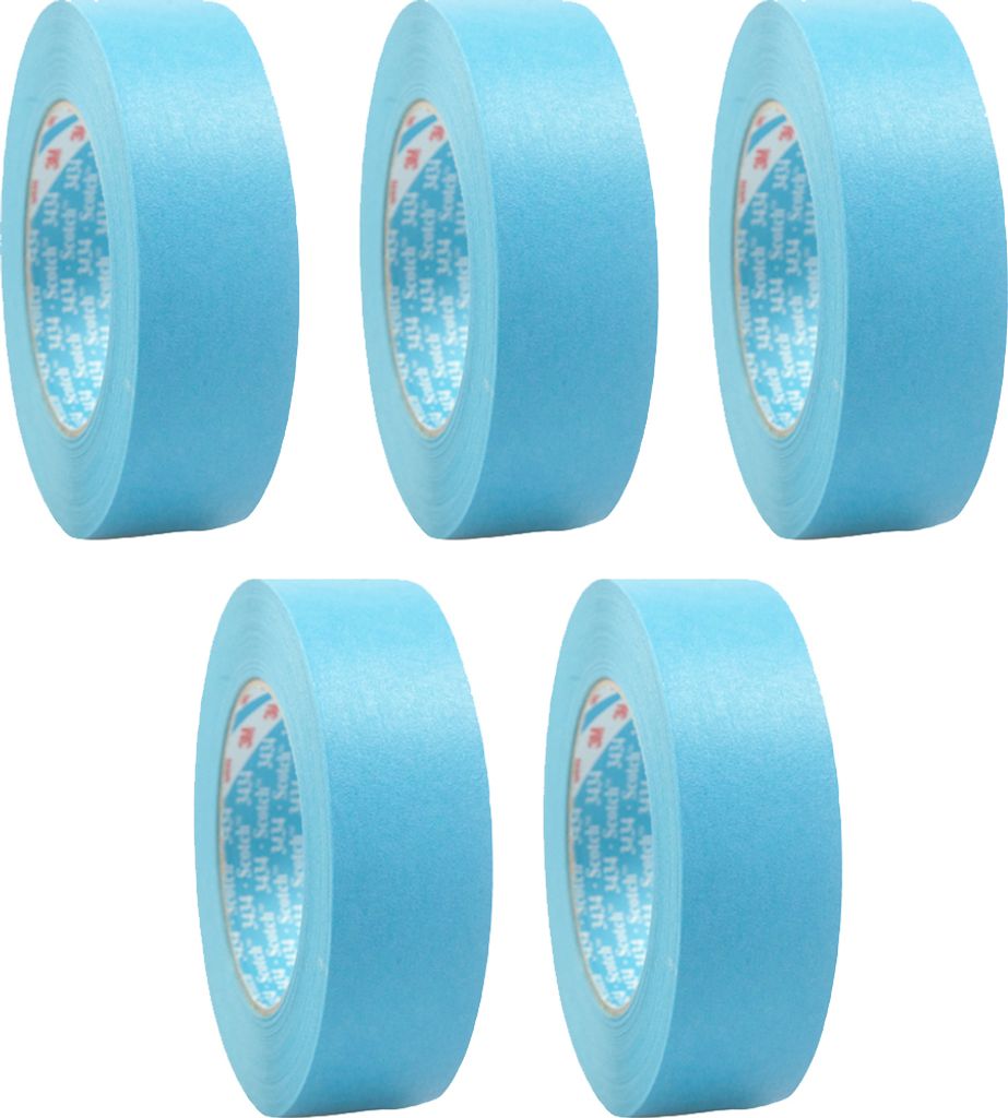5 x 3M Scotch 3434, Abdeckband, 30mm x 50m, blau