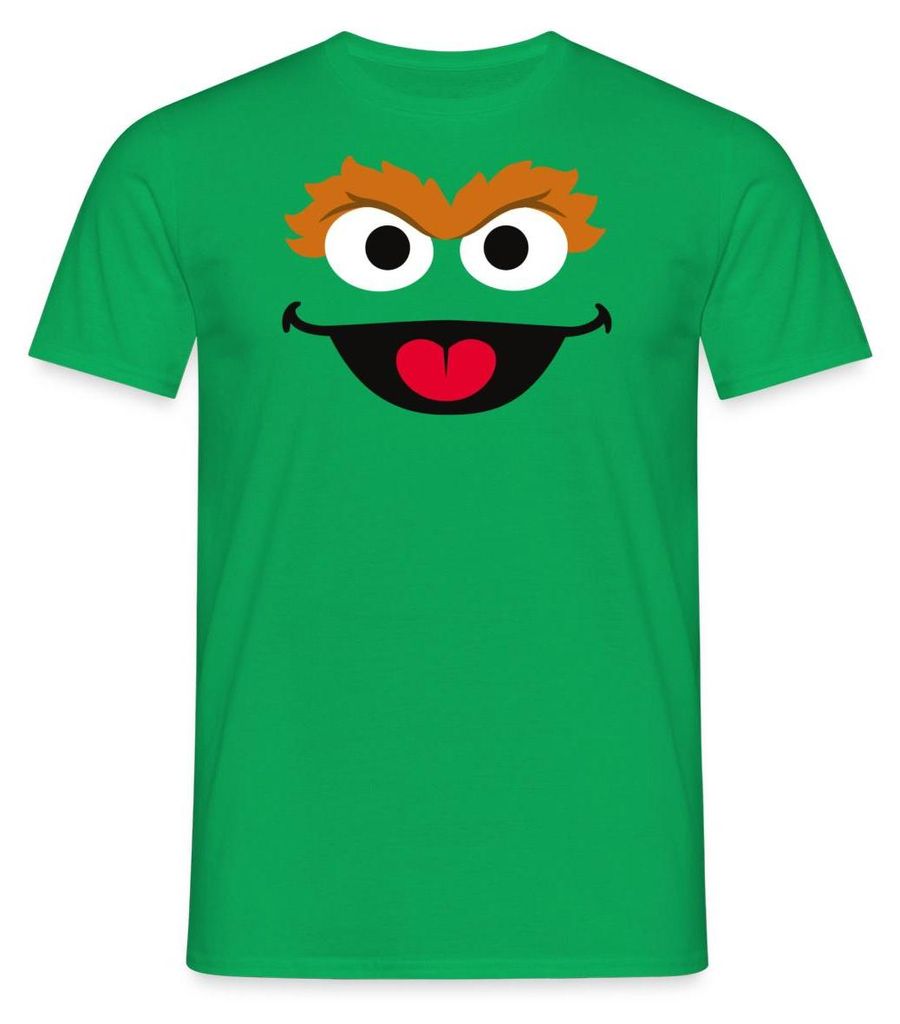 Spreadshirt Sesamstraße Oscar Kostüm Gesicht Karneval Männer T-Shirt, 4XL, Kelly Green