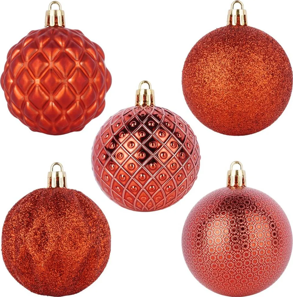 Lot de 35 boules de Noël 6 cm incassables pour décoration de fête - 26