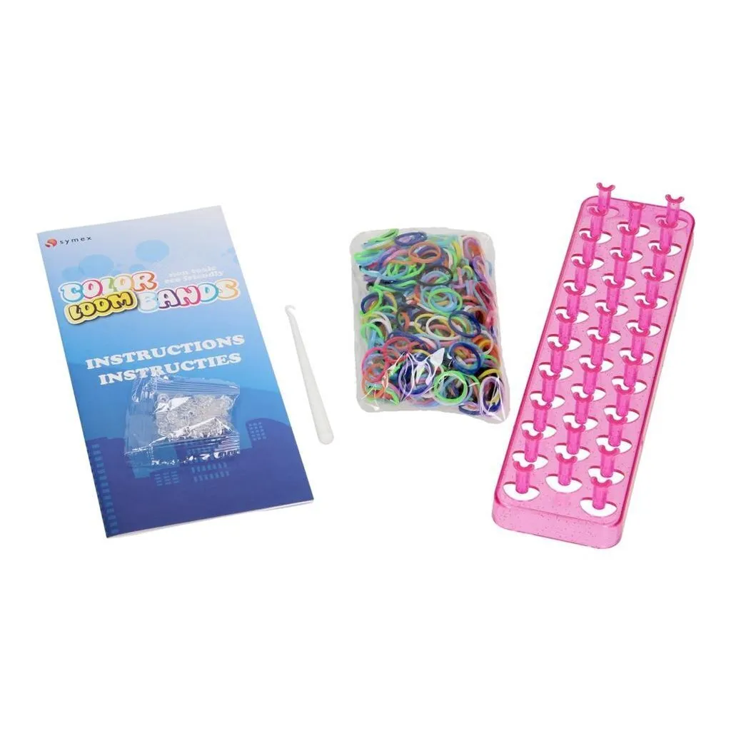 Loom Colour Bands Starter Set avec 600 élastiques et crochets de tissage