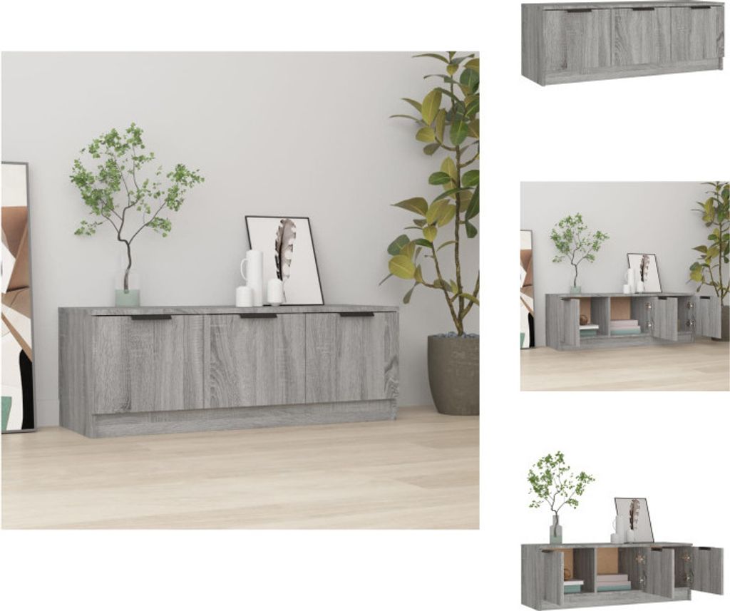 vidaXL TV-Schrank Grau Sonoma 102x35x36,5 cm Holzwerkstoff - TV-Möbel