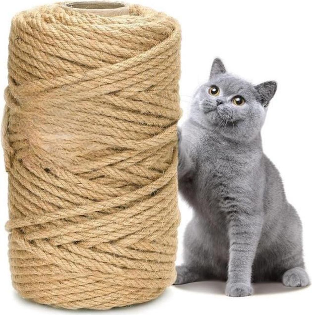 Katzenbaumseil – Natur – 6 mm x 50 m – Hanfseil – Sisalseil – Stark und langlebig