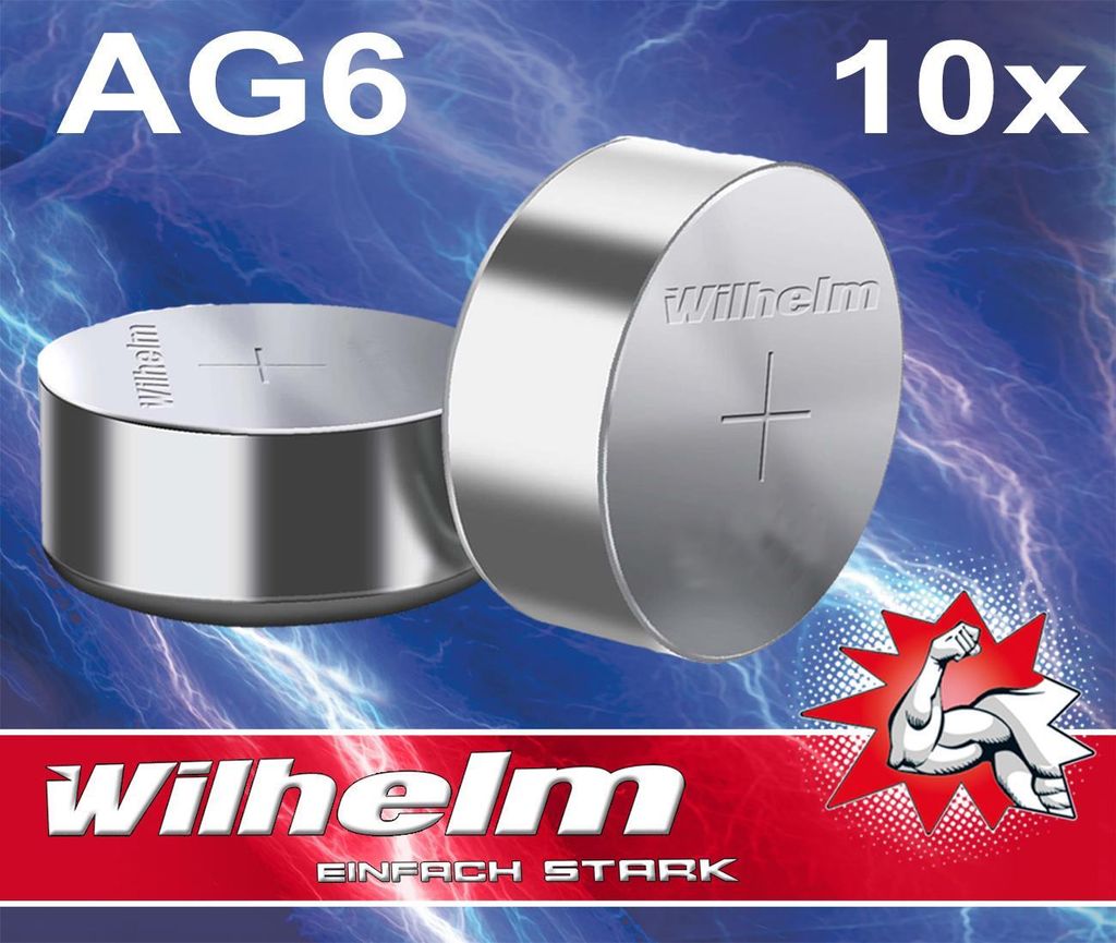 10 x Wilhelm AG6 LR69 - LR921 - 171 - 371 - GP71A Qualitätsbatterien 1,5 V Alkaline