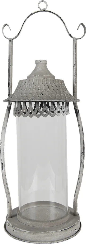 Lanterna Grigia Clayre & Eef 44cm - Luce Calda per Momenti Speciali