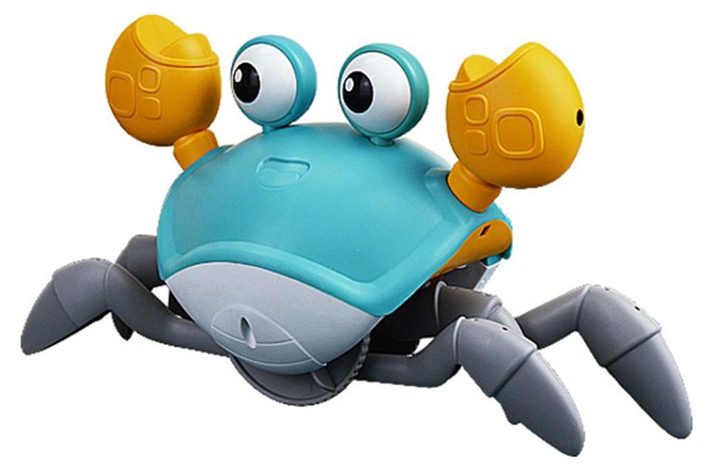 Krabbelndes Krabbenspielzeug Babyspielzeug mit Musik und Licht Bauchzeitspielzeug Interaktives Musikspielzeug fuer Kleinkinder Jungen Maedchen Auto...