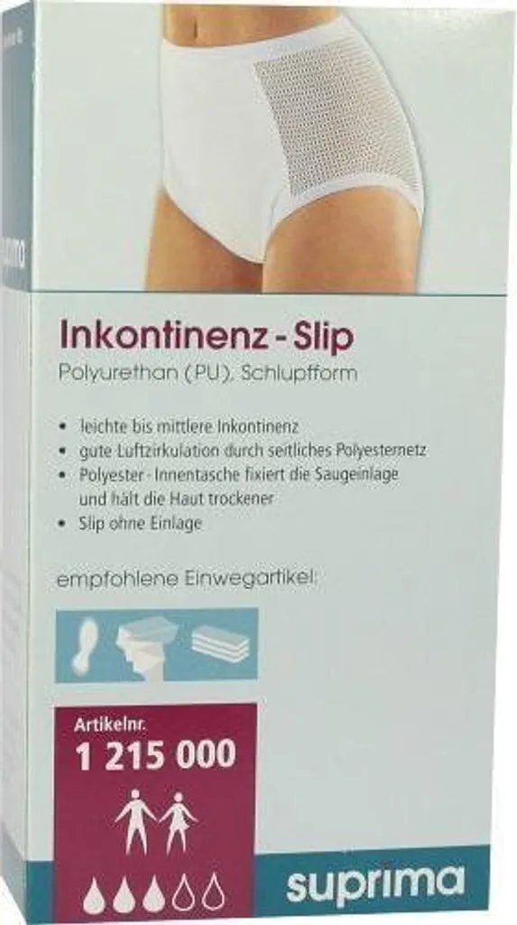 Suprima 1215 PU Slip Incontinenza Taglia 48 Bianco - Protezione Totale