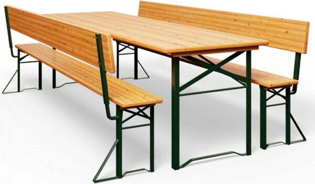Pivný set PRAKTIK s operadlami, 170cm, hnedá Obrázok produktu 