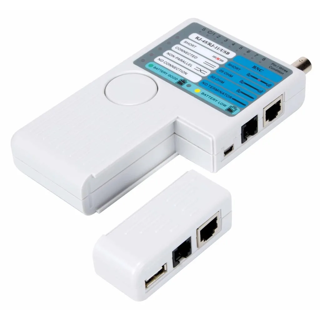 Testeur USB et RJ45 Multi-fonction avec Détection BNC et Mini-USB-B
