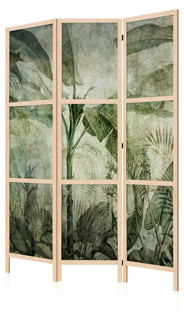 LUMASOUL Paravent einseitig, Paravent Raumteiler fur Innen, Motiv Blätter Japanisch 6, 135x172 cm