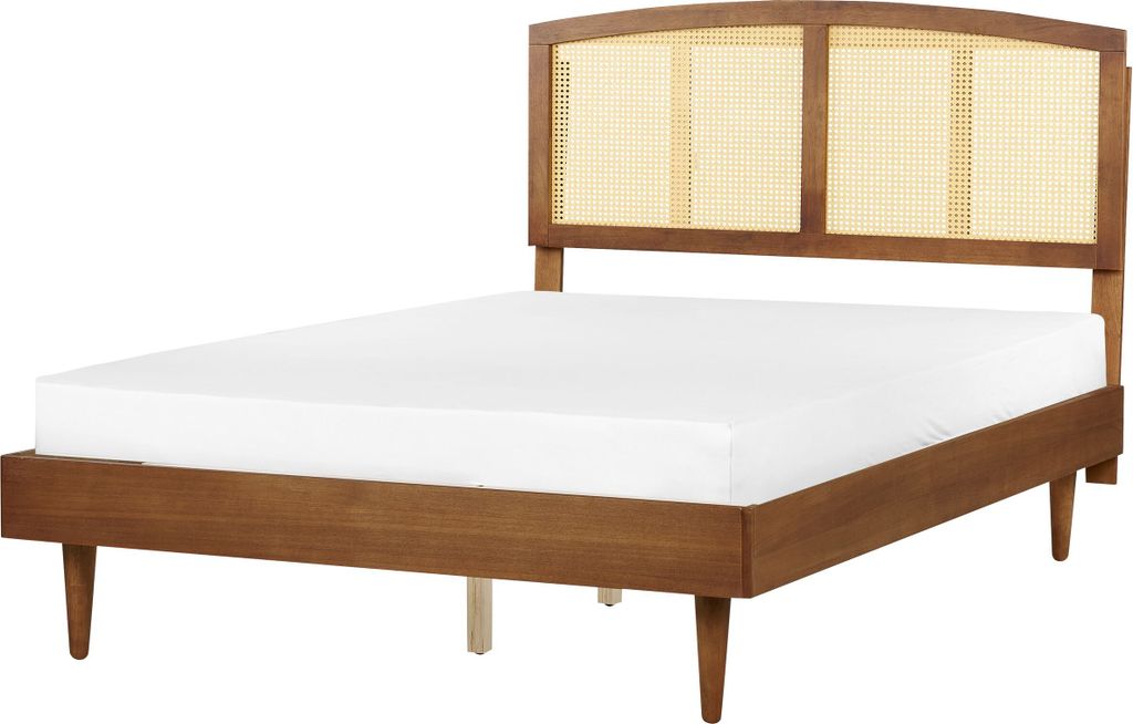 BELIANI Bett Hellbraun Gummibaumholz mit Lattenrost 140 x Produktbild 