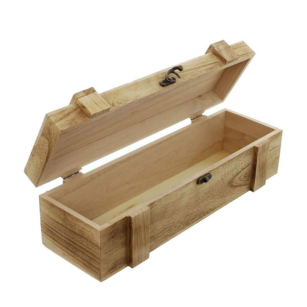 KDS Weinkiste Aus Holz - Geschenkbox Für 1 Flasche 36x11x10cm Braun