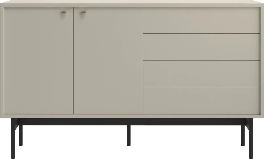 Buffet de Salon Moderne 154 cm Greige Selsey Olar Rangement Chic