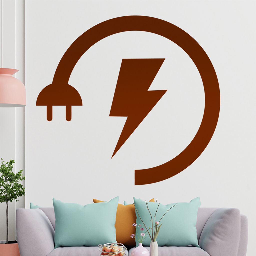 hauptsachebeklebt KIWISTAR Energie - Symbol Aufladen Akku Strom Wandtattoo in 6 Größen - Wandaufkleber Wall Sticker - Dekoration, Küche, Wohnzim...