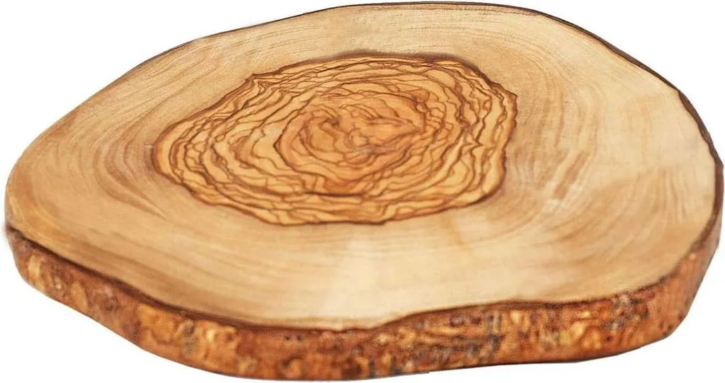 Rondelle en bois d'olivier rustique Ø 7-12 cm - Support naturel unique