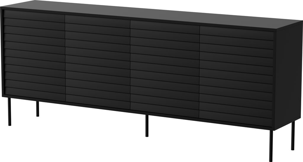 Cortina Kommode 200 cm - Modern Schwarz mit Türen