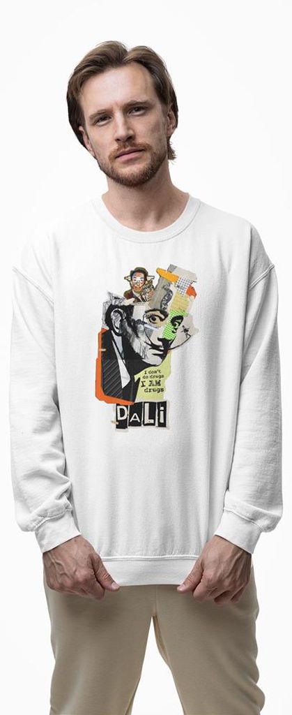 D&B Design Uni Pullover SWEB00021 Dali Weiß-Größe M