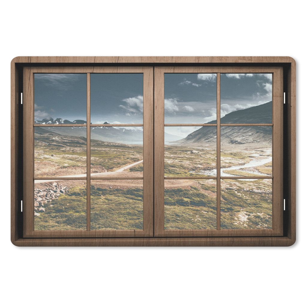 MuchoWow Schreibtischunterlage Aussicht - Berg - Weg 60x40 cm - XXL Mauspad - Großes Mauspad