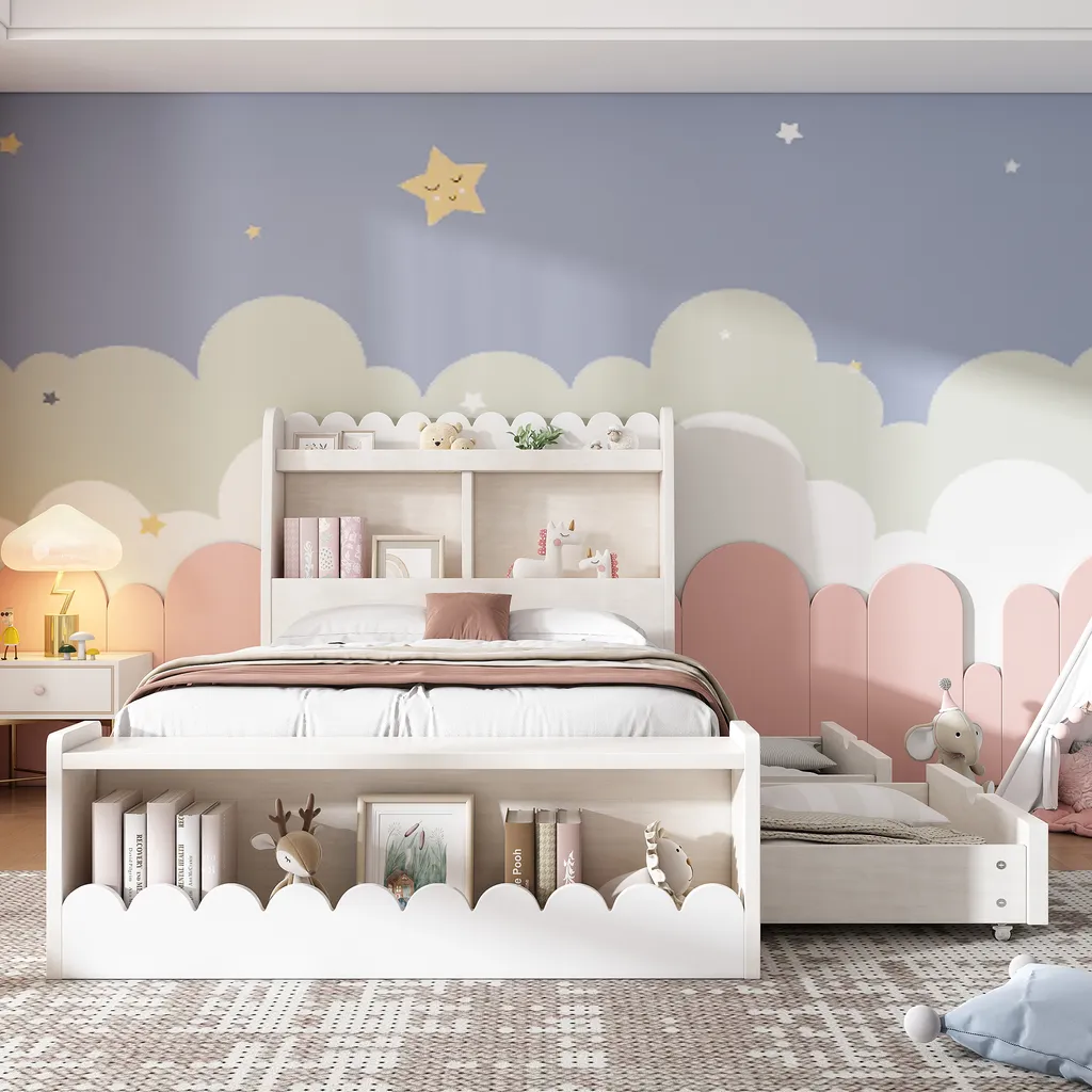 Lit Enfant 90x200 cm Idéal pour Optimiser l'Espace avec Rangement - 9