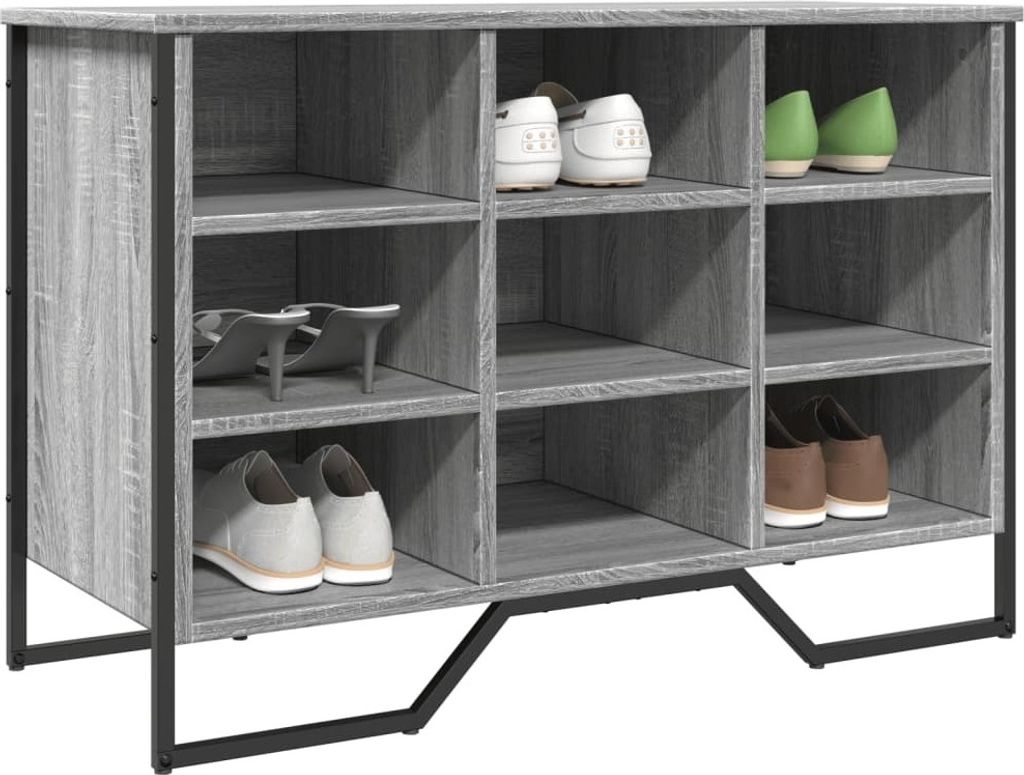 Möbel Schuhregal Grau Sonoma 90x38x61,5 cm Holzwerkstoff - Schuhregale 848647
