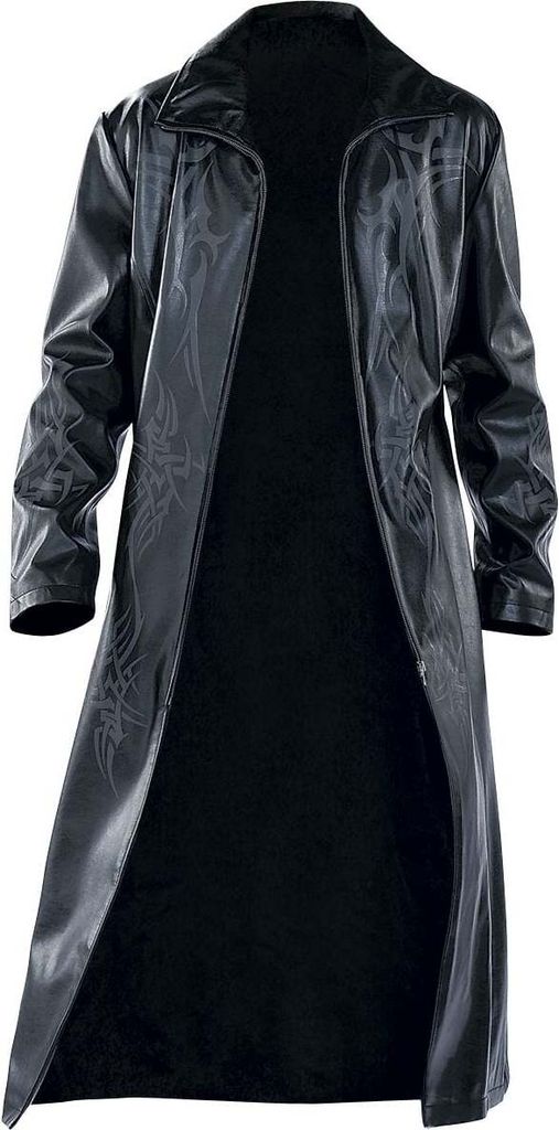 Tribal Coat Kunstledermantel Herren TitelLogo schwarz XL