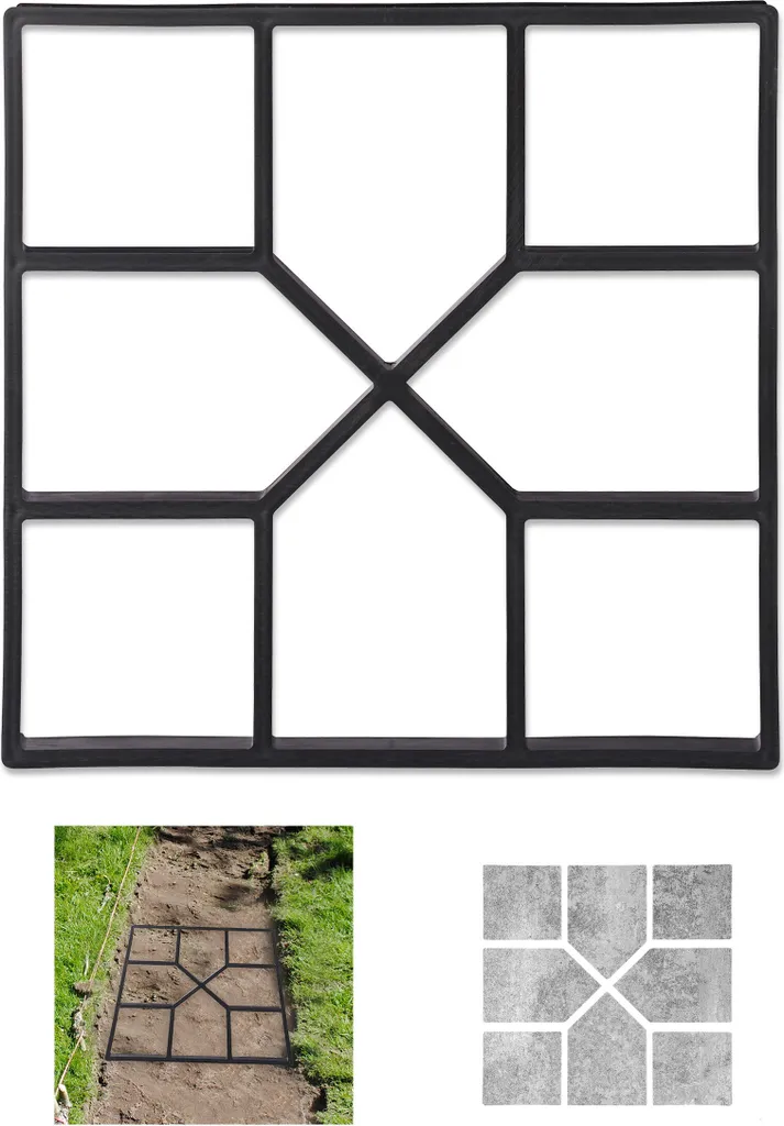 Moule de coulée pour béton et ciment - Set de 5 coffrages de pavage