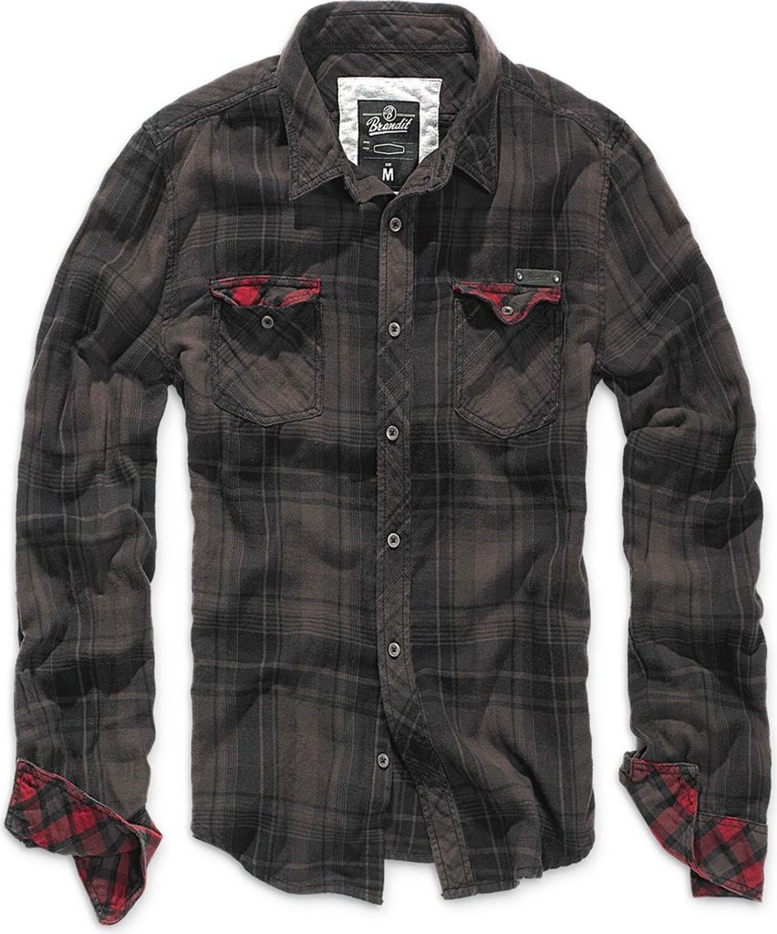 Brandit Duncan Check Shirt manica lunga marrone-nero, XL Immagine del prodotto 