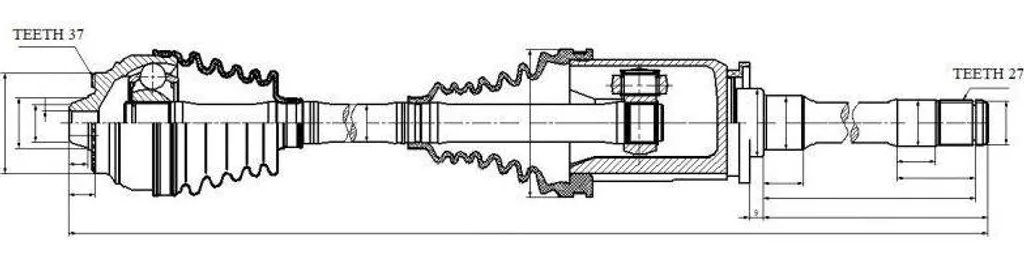 Arbre d'entraînement NTY NPW-BM-030 pour BMW Série 5 F10 OE 31607593044