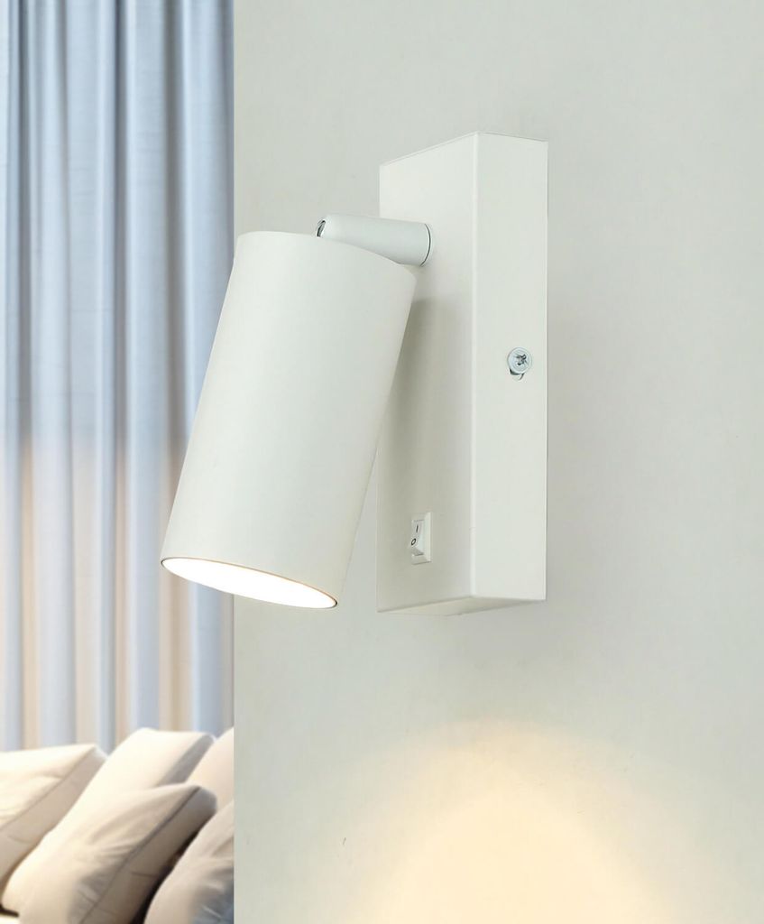 Wandlampe Metall GU10 verstellbar Weiß Spot Lampe Wand