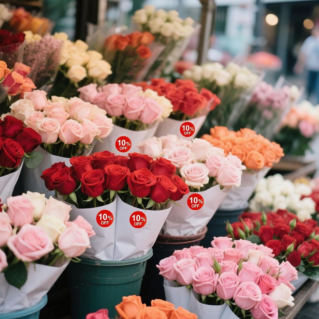 Allecto plus - 1000 Stück 40% Rabatt Aufkleber, Runde Selbstklebende Etiketten für Promotion und Verkauf - Rot