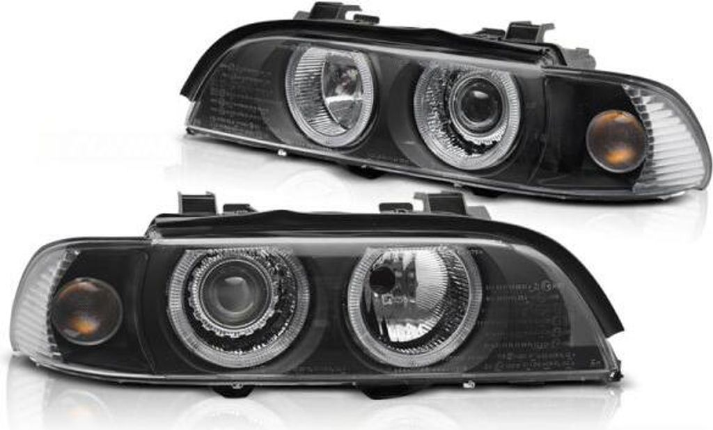 Xenon Angel Eyes Scheinwerfer passend für BMW 5er E39 Facelift (LCI) 00-03 schwarz