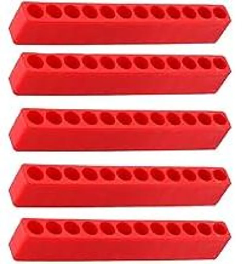 Portapunte Cacciavite Uadme 5 Pezzi - Supporto 12 Fori Rosso per DIY