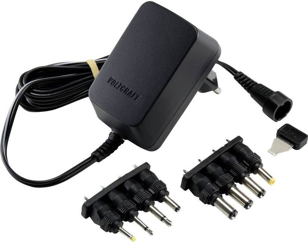 VOLTCRAFT VC-11258680 Steckernetzteil, einstellbar 3 V/DC, 4.5 V/DC, 5 V/DC, 6 V/DC, 7.5 V/DC, 9 V/DC, 12 V/DC 0.6 A 7.