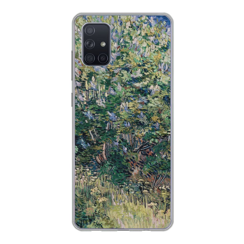 MuchoWow Handyhülle Schutzhülle Hülle für Samsung Galaxy A71 Fliederbusch - Vincent van Gogh Silikon Softcase Handy Hülle - Kartenbesitzer