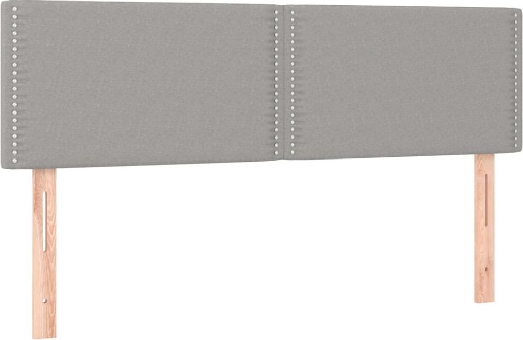 Kopfteile 2 Stk. Hellgrau 72x5x78/88 cm Stoff