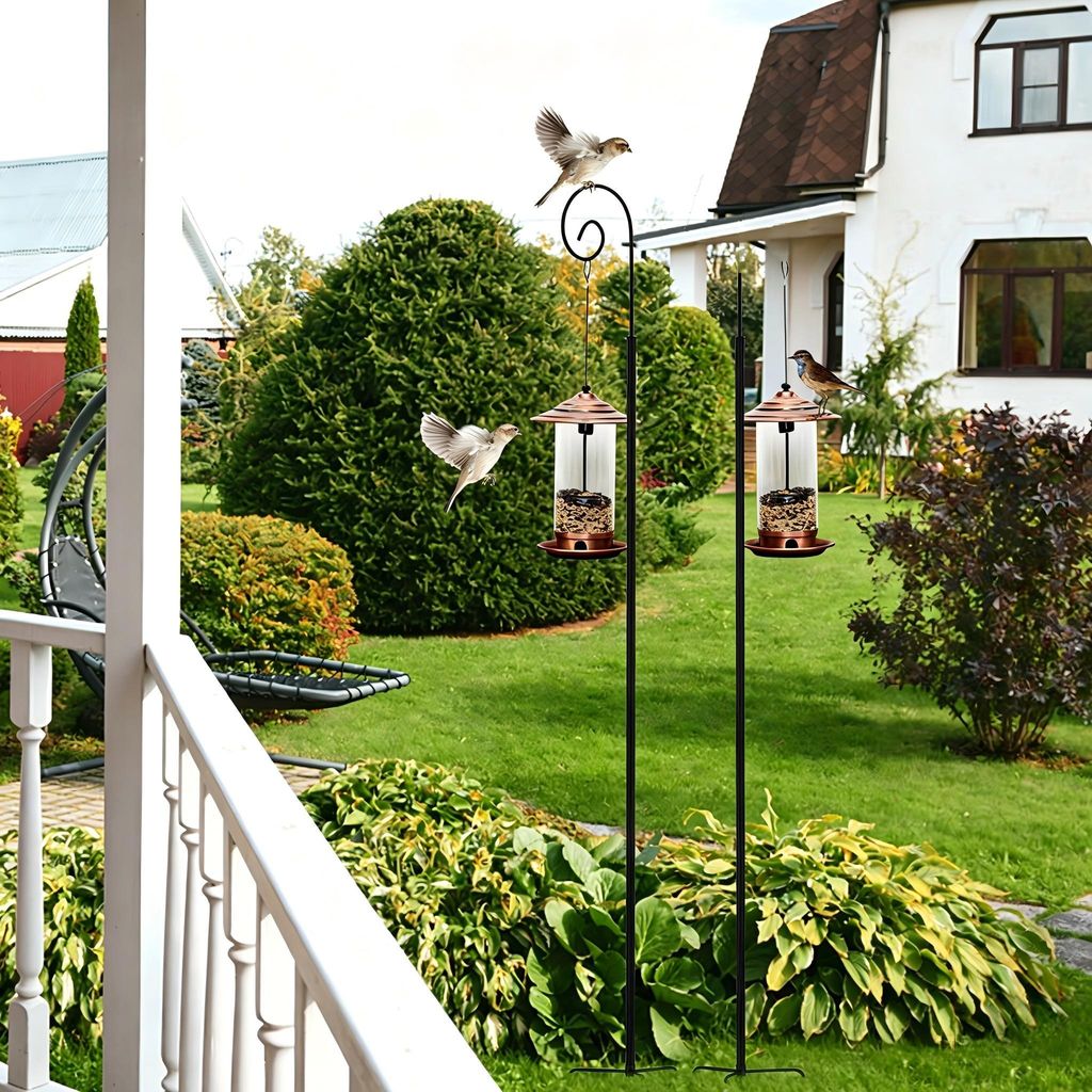 WISFOR 2PCS Schäferhaken Metall, Gartenstecker Gartenstab