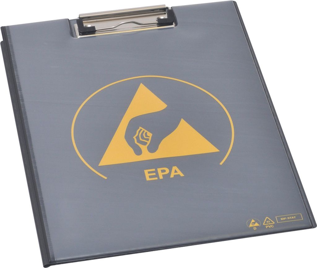 Warmbier Clipboard mit Deckel, PVC IDP-STAT, ESD, schwarz 5710.CB.B