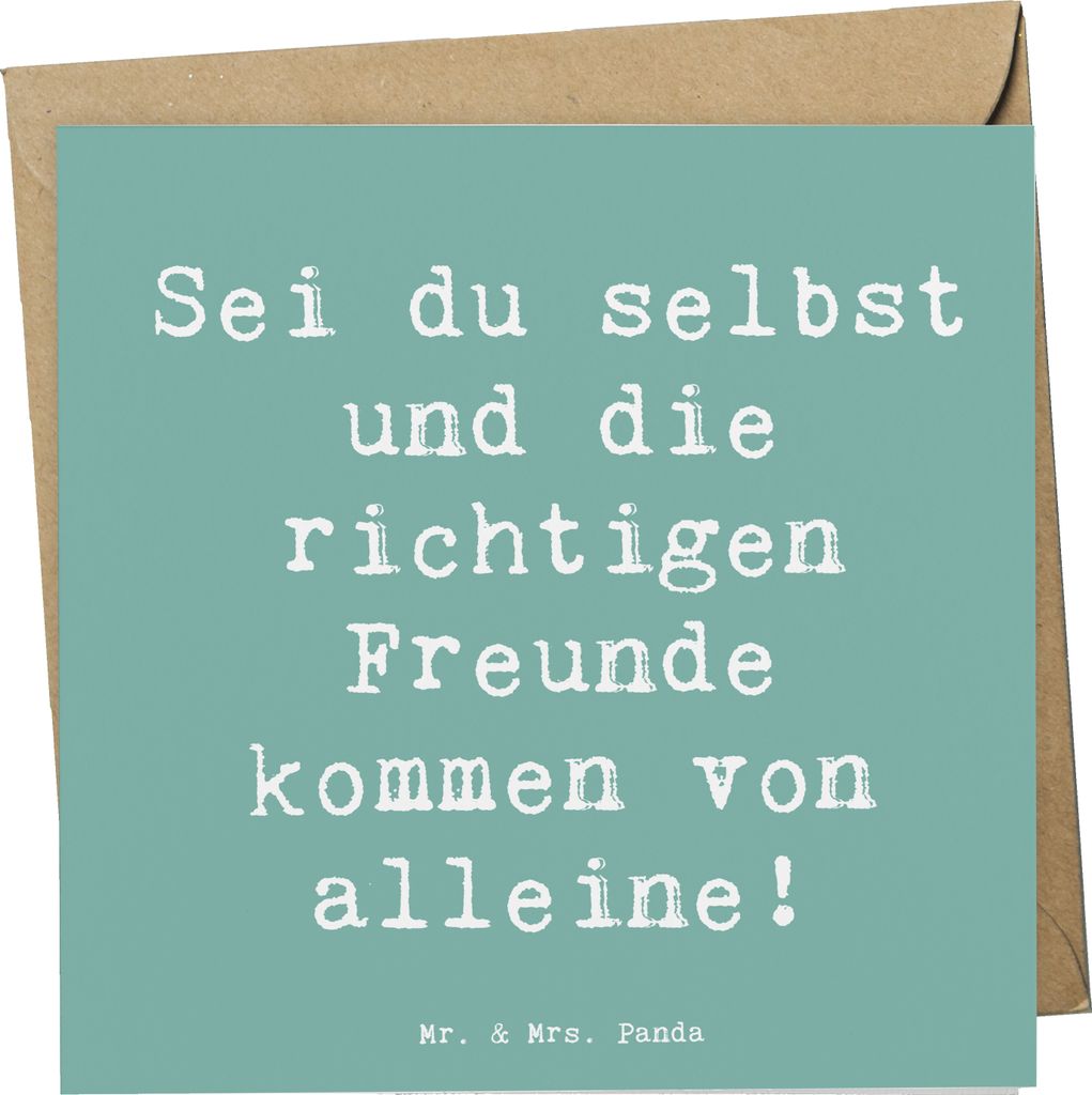 Mr. & Mrs. Panda Grußkarte Spruch Neue Freunde finden - Meeresbrise - Geschenk, faltkarte, doppelkarte, Zuversicht, Werte der Freundschaft, aufbau...