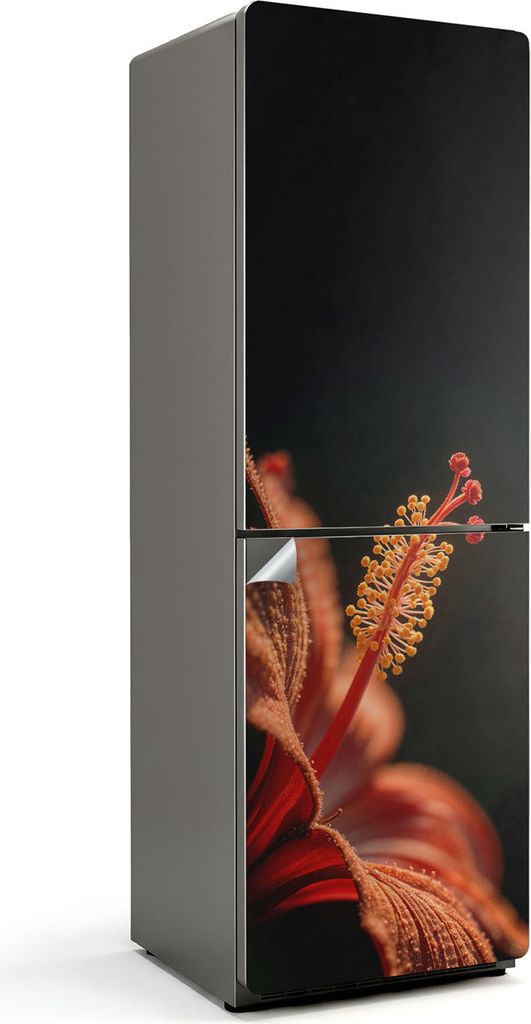 Zarte Blume Nahaufnahme – Kühlschrank Aufkleber – Klebefolie Kühlschrank – Kühlschrank Nachbildung – Kühlschrankfolie selbstklebend –...
