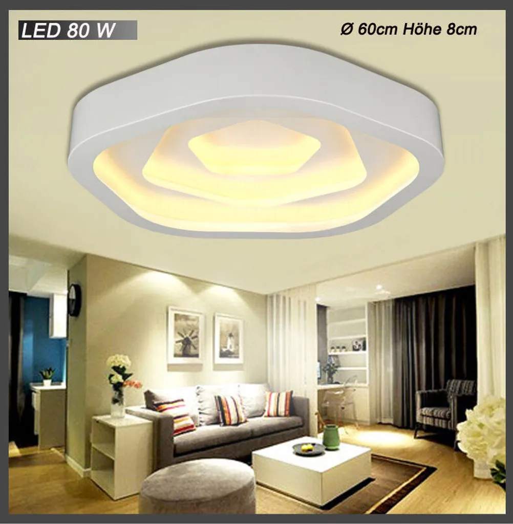 Plafoniera LED 6075MG-620 Bianca con Telecomando - Design Moderno