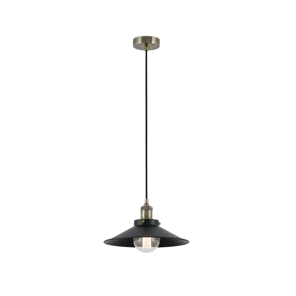 Suspension MARLIN en métal doré et noir mat, luminaire ajustable de 40cm