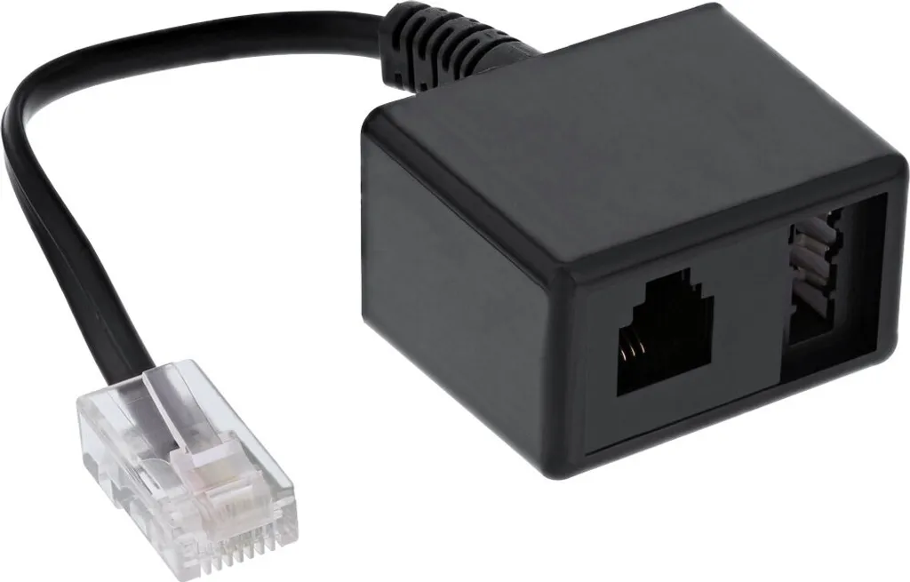 InLine 69943 Adattatore TAE RJ45 Maschio a Presa TAE-N e RJ11 - Nero
