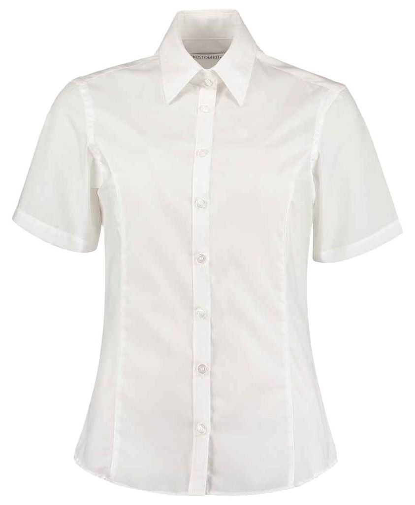 Kustom Kit - Hemd für Damen - Business kurzärmlig LT4164 (38 DE) (Weiß)